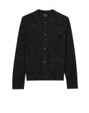 KNITWEAR MENS KNITTED JACKET BLACK MELANGE