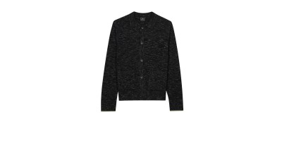 KNITWEAR MENS KNITTED JACKET BLACK MELANGE