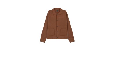KNITWEAR MENS KNITTED JACKET MUD
