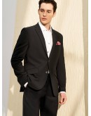 Men Clothing Compact Multi-Way Stretch Cool Touch Suit Blazer Slim Fit - Black