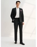 Men Clothing Compact Multi-Way Stretch Cool Touch Suit Blazer Slim Fit - Black