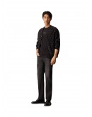 Men's City Grid Texture Cardigan Black