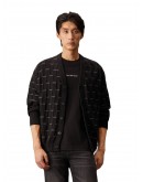 Men's City Grid Texture Cardigan Black