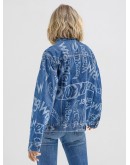 Men's Denim Jacket Wrangler x Hot wheels Collection Regular Fit Mid Indigo