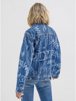 Men's Denim Jacket Wrangler x Hot wheels Collection Regular Fit Mid Indigo