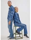 Men's Denim Jacket Wrangler x Hot wheels Collection Regular Fit Mid Indigo