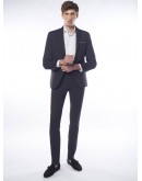 Notch Lapel Blazer Men Dark Grey