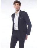 Notch Lapel Blazer Men Dark Grey