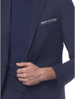 Notch Lapel Blazer Men Dark blue