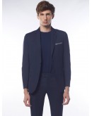 Notch Lapel Blazer Men Dark blue