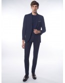 Notch Lapel Blazer Men Dark blue