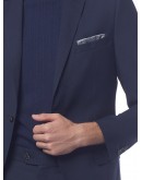 Notch Lapel Blazer Men Dark blue