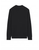 Unisex Cardigan Bold Fox Head Patch Regular in Lambswool Black