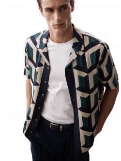 Unisex Cardigan Bold Fox Head Patch Regular in Lambswool Black