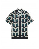 Unisex Cardigan Bold Fox Head Patch Regular in Lambswool Black