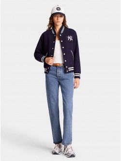 Unisex Jacket Yankees Serif Varsity - Navy/White